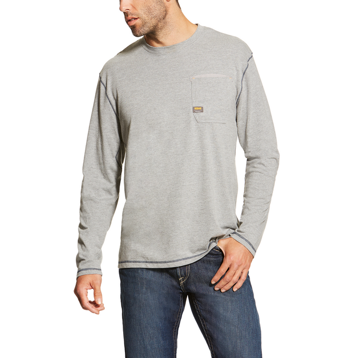 REBAR WORKMAN VENTEK LONG SLEEVE T-SHIRT - 020-Gray | Ariat 10019057