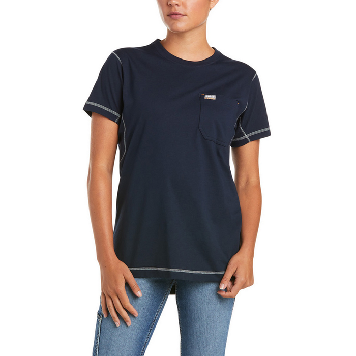 REBAR WORKWOMAN CAMO FLAG SHORT-SLEEVE T-SHIRT - 400-Blue | Ariat 10035408