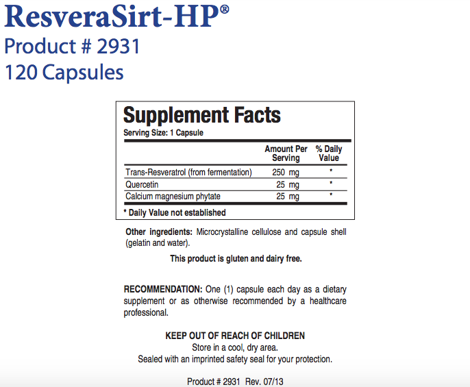 ResveraSirt-HP by Biotics Research