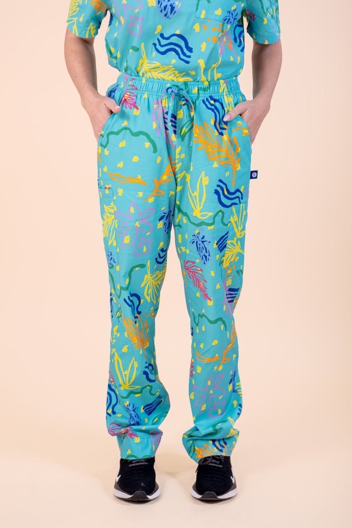 Rock Pool - Unisex Printed Scrub Pants
