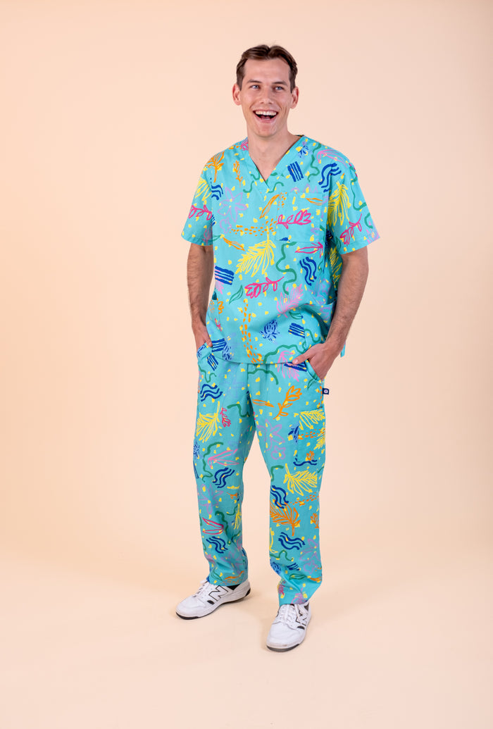 Rock Pool - Unisex Printed Scrub Pants