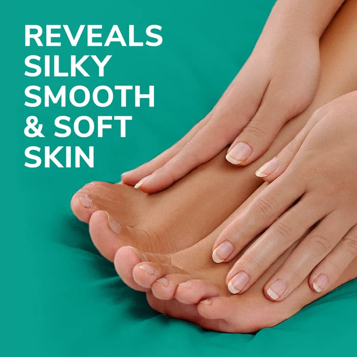 Bare feet with smoother skin appearance, toes and heel area visible