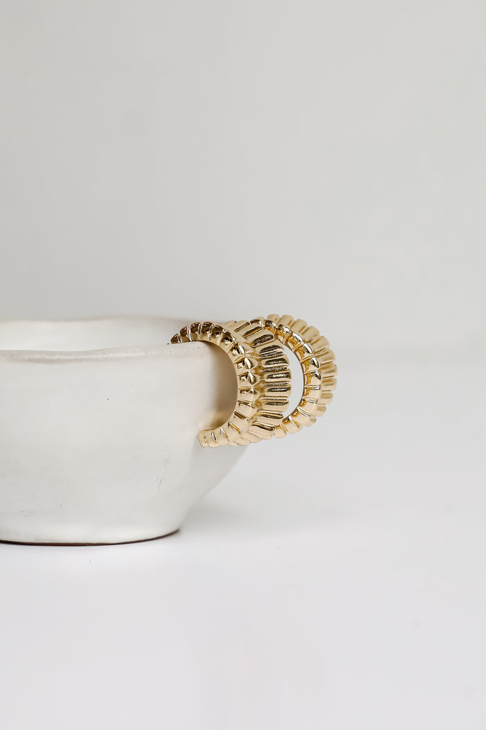 Samantha Textured Hoop Earrings