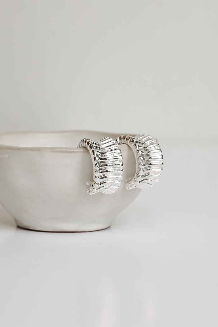 Samantha Textured Hoop Earrings
