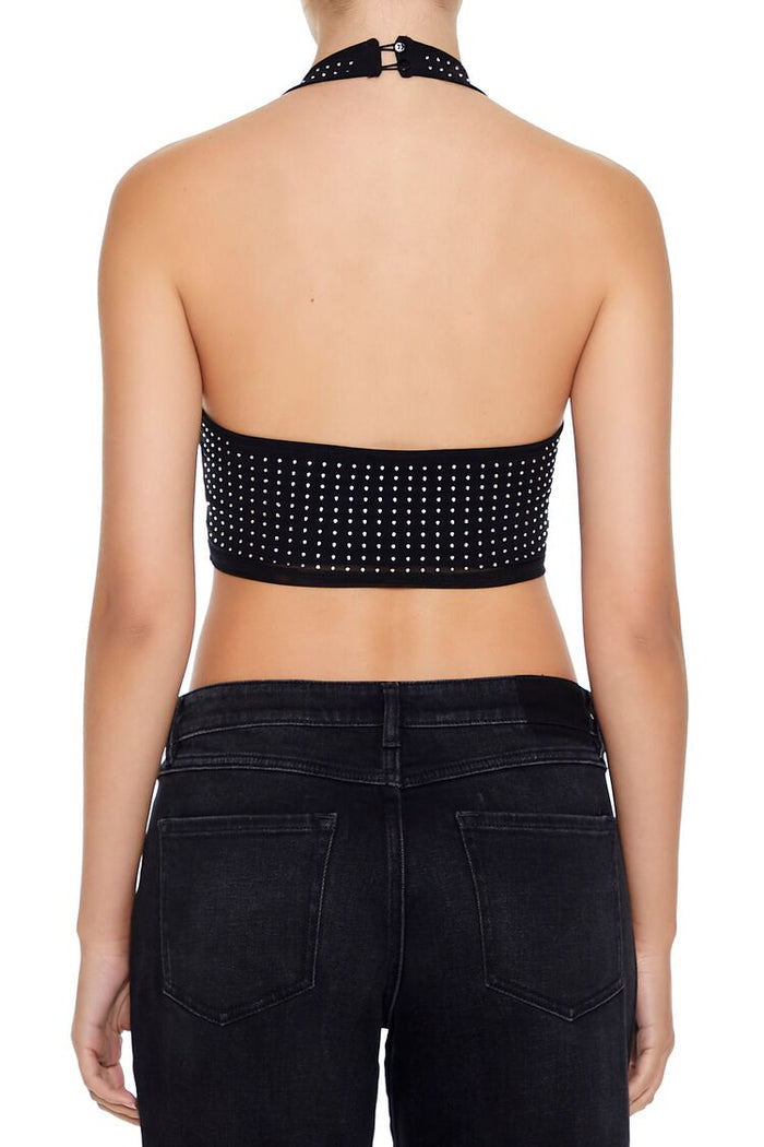 Sequin Halter Crop Top