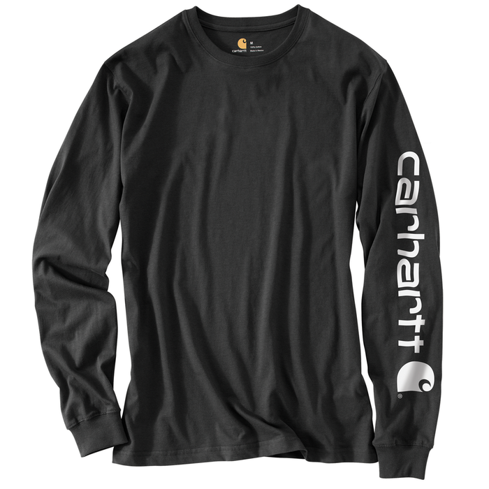 SIGNATURE SLEEVE LOGO LONG SLEEVE T-SHIRT - BLK-Black | Carhartt K231