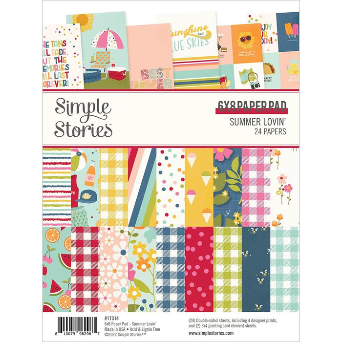 Simple Stories - Double-Sided Paper Pad 6"X8" - 24/Pkg - Summer Lovin'. Available at Embellish Away located in Bowmanville Ontario Canada.