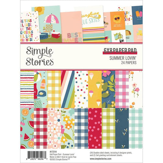 Simple Stories - Double-Sided Paper Pad 6"X8" - 24/Pkg - Summer Lovin'. Available at Embellish Away located in Bowmanville Ontario Canada.