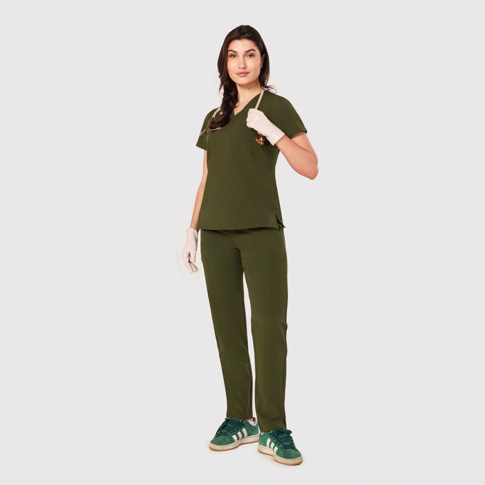 Sleek Eight-Pocket Slim Scrub Pant