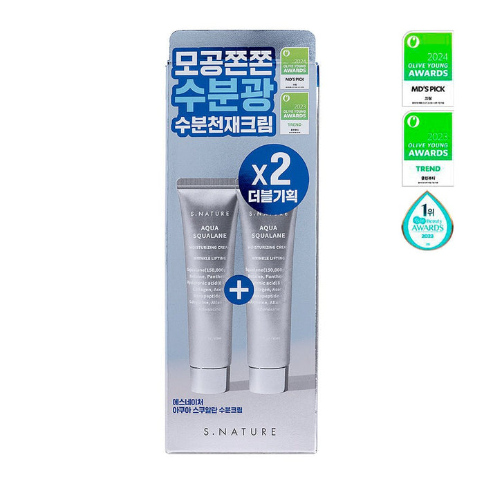S.Nature Aqua Squalane Moisturizing Cream 60ml+60ml Set