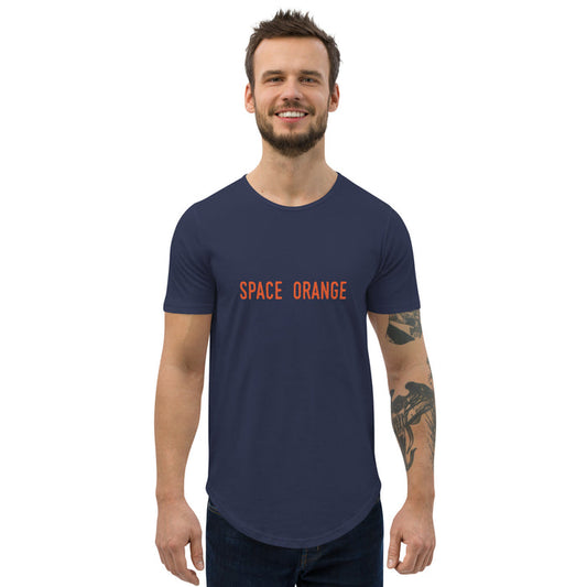 Space Orange Men's Curved Hem T-Shirt