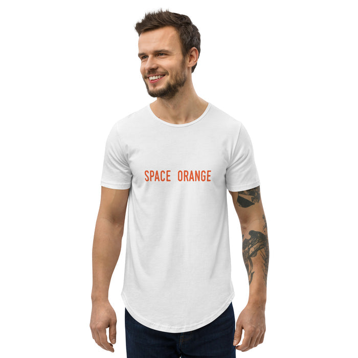 Space Orange Men's Curved Hem T-Shirt