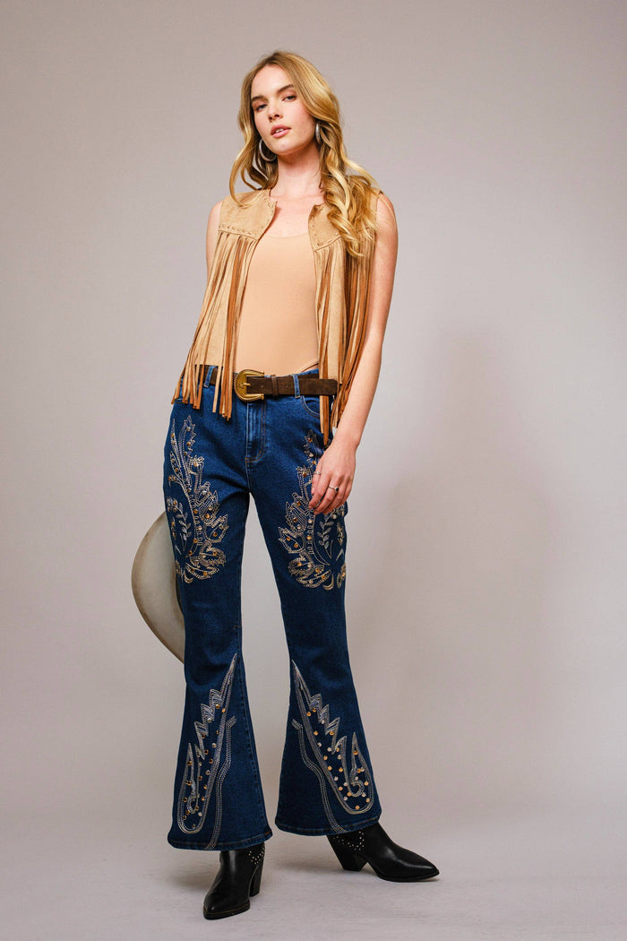 Suede Fringe Western Vest
