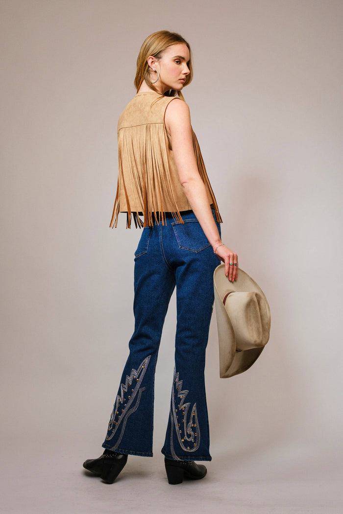 Suede Fringe Western Vest