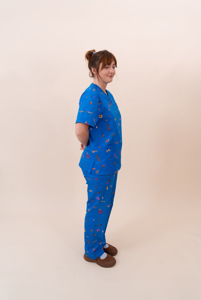 Summer Swims - Unisex Printed Scrub Pants
