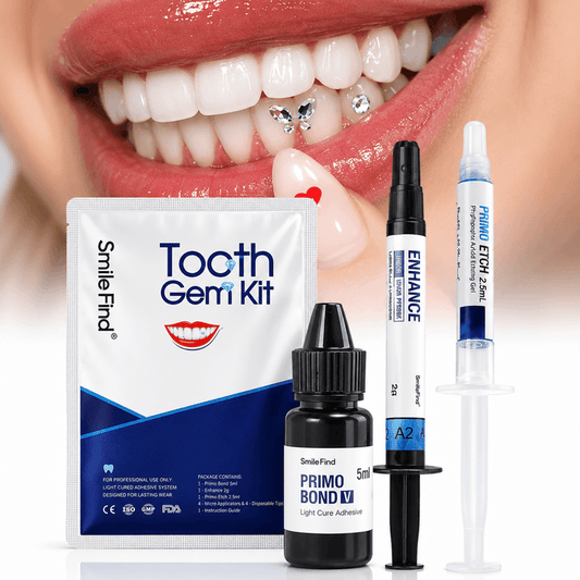 Professional tooth gem kit with etch bond and adhesive