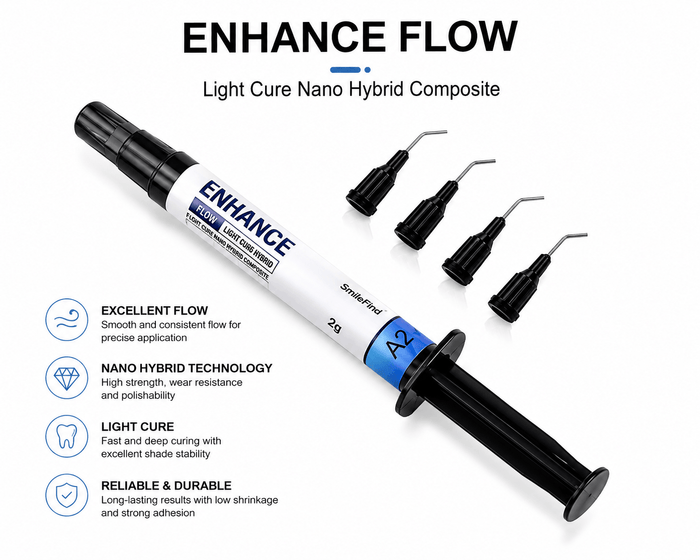 Flowable composite syringe for tooth gem application