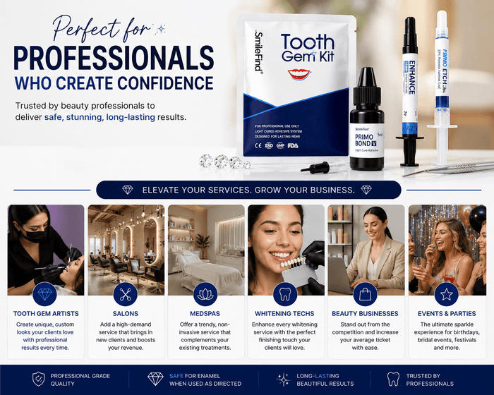 Tooth gem kit for salons med spas and beauty professionals