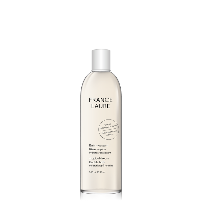 France Laure Tropical Dream Bubble Bath, 500ml moisturizing & relaxing formula with natural botanical extracts in sleek bottle