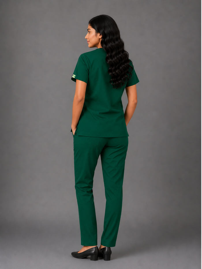 TSM ELITE 6 POCKET ZIPPER (GREEN) WOMEN SCRUB