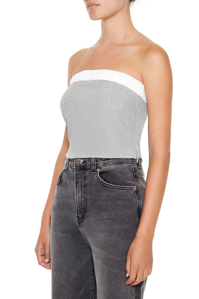 Two-Tone Tube Crop Top