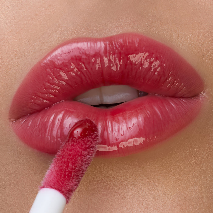Velvet Rope | A Sheer Raspberry Red Lip Oil with a Glass Finish