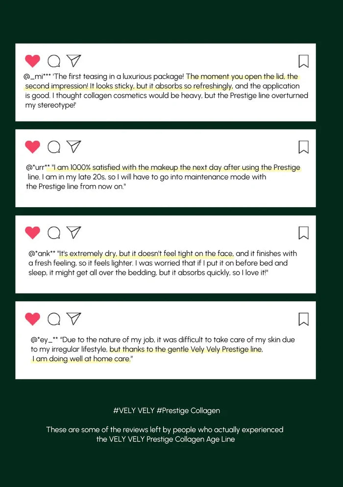 Reviews of VELY VELY Prestige Collagen Age Line on a white background