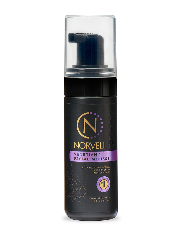 Front view of Norvell Venetian Instant Self-Tanning Face Mousse 1.7oz Bottle on a white background
