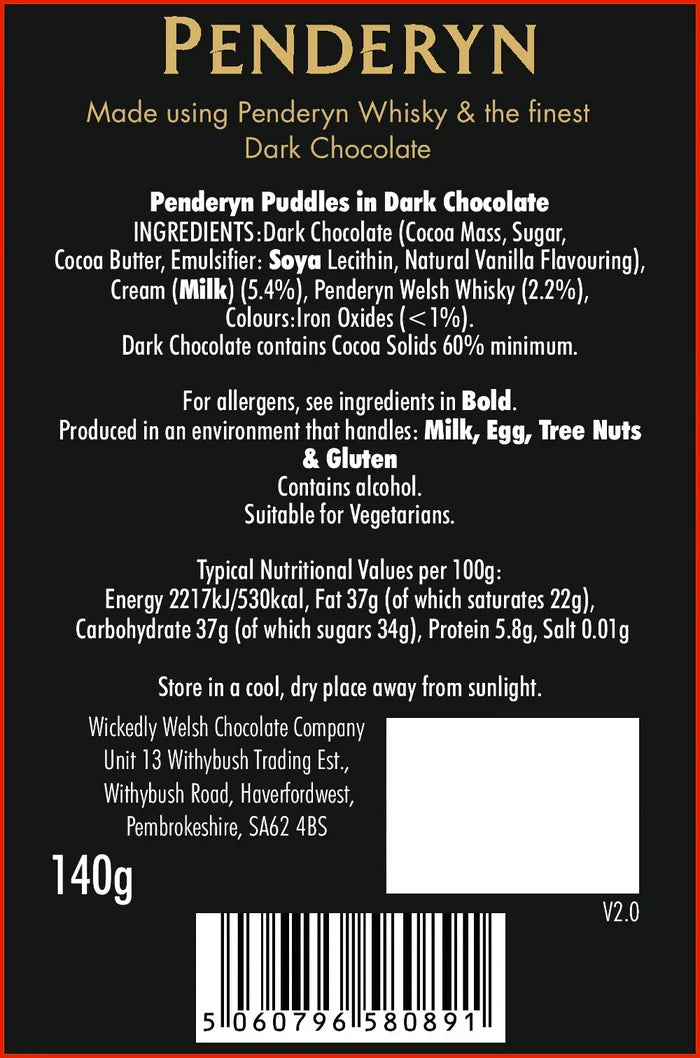 Wickedly Welsh - 'Penderyn Whisky and Dark Chocolate Puddles'
