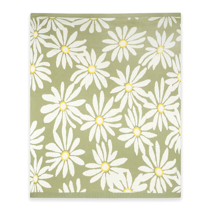 Wildflower - Jacquard Sweater Knit Baby Blanket (Organic Cotton)