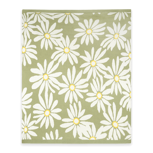 Wildflower - Jacquard Sweater Knit Baby Blanket (Organic Cotton)