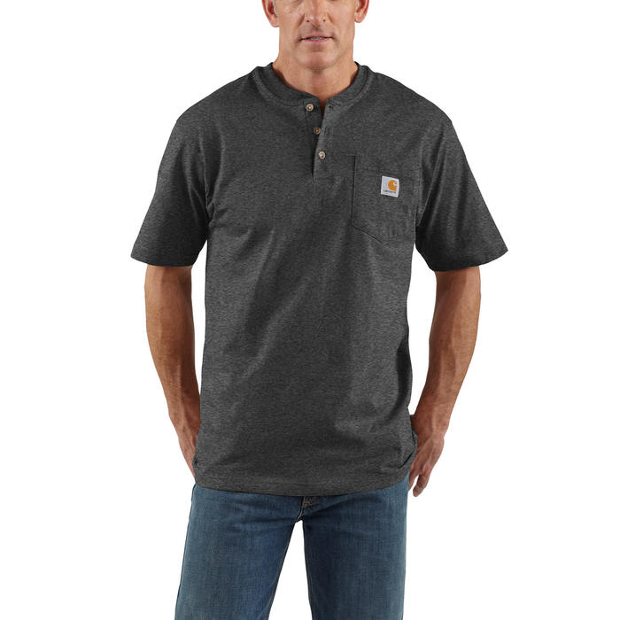 WORKWEAR POCKET SHORT SLEEVE HENLEY - 026-Carbon Heather | Carhartt K84