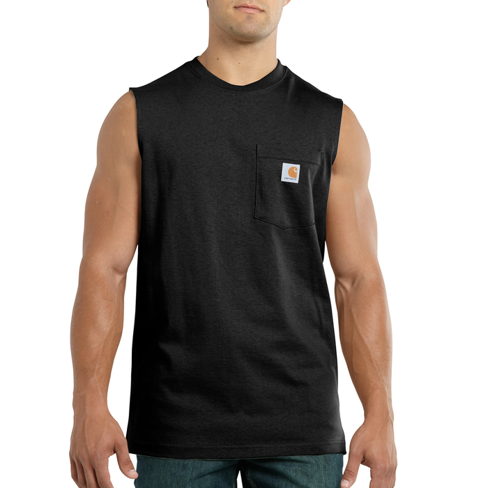 WORKWEAR POCKET SLEEVELESS T-SHIRT - 001-Black | Carhartt 100374